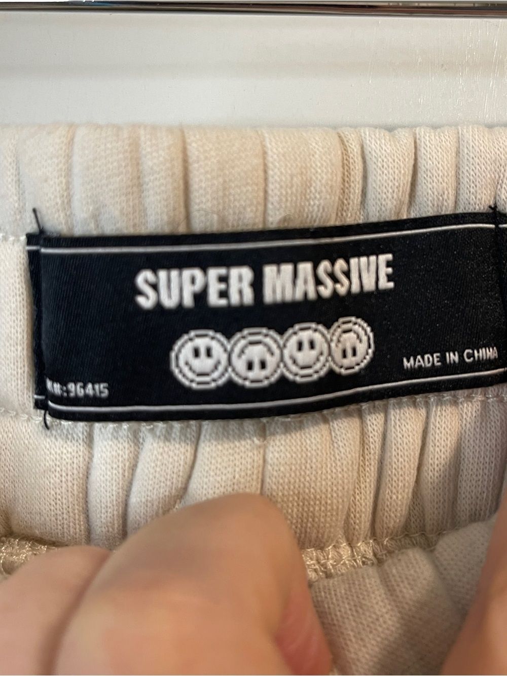 Super Massive Cream Track Joggers with Bunny Embroidery - Picture 7 of 8